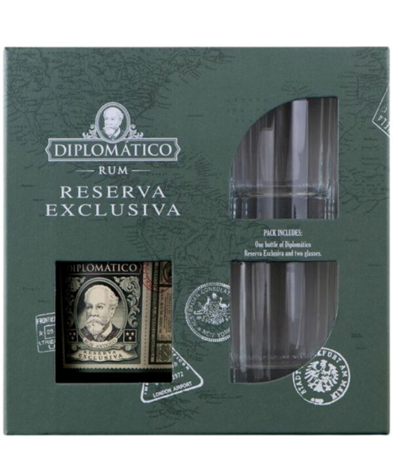Diplomatico Reserva Exclusiva 70cl + 2 Glasses