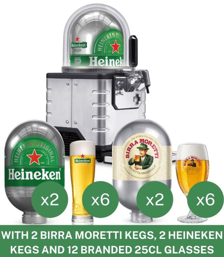 BLADE Machine with 2 Heineken Kegs, 2 Birra Moretti Kegs + 12 Branded