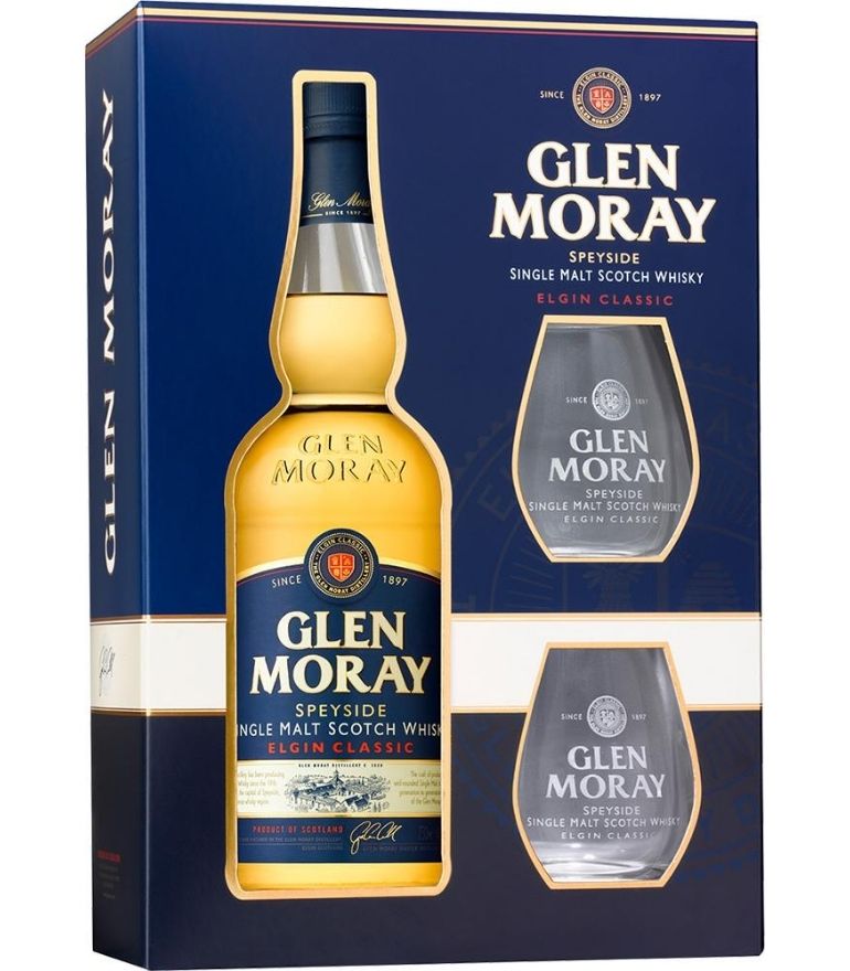 Glen Moray Classic 70cl Gift Pack 2 Glasses