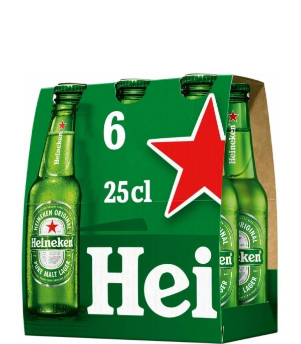 Heineken Lager 25cl Bottle Pack X 6