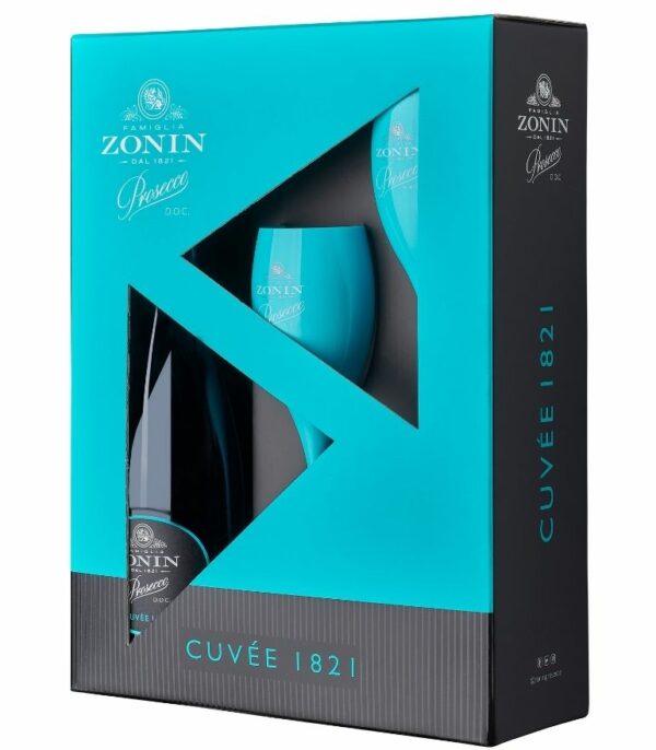 Zonin Prosecco Cuvee 1821 75cl with 2 Glasses