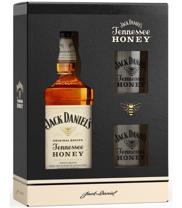 Jack Daniel's Tennessee Honey 70cl With 2 Glasses Carton Pack