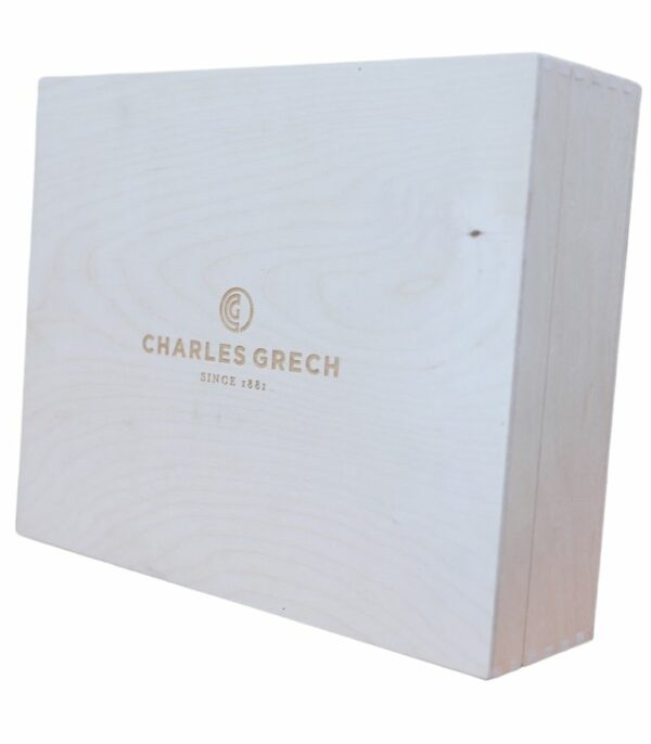 Empty Wooden Box with CG Logo for 3 x 75cl Wine Bottles