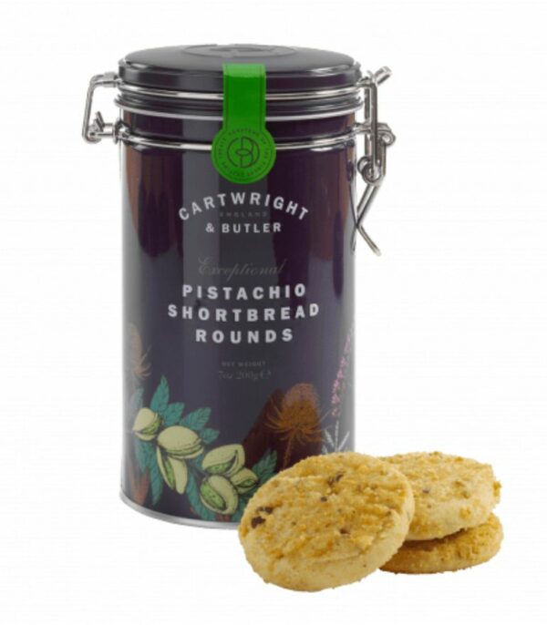 Cartwright and Butler Pistachio Shortbread Rounds in Tin 200g