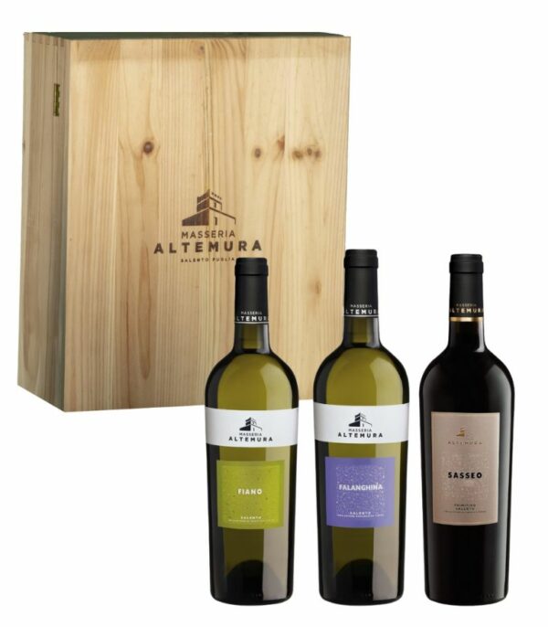 Masseria Fiano, Falanghina, Sasseo Wooden Box 3x75cl