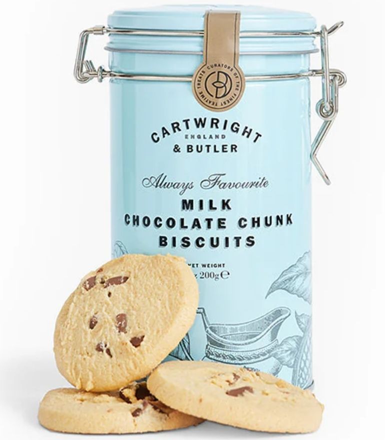 Cartwright and Butler Milk Chocolate Chunk Biscuits Tin 200g