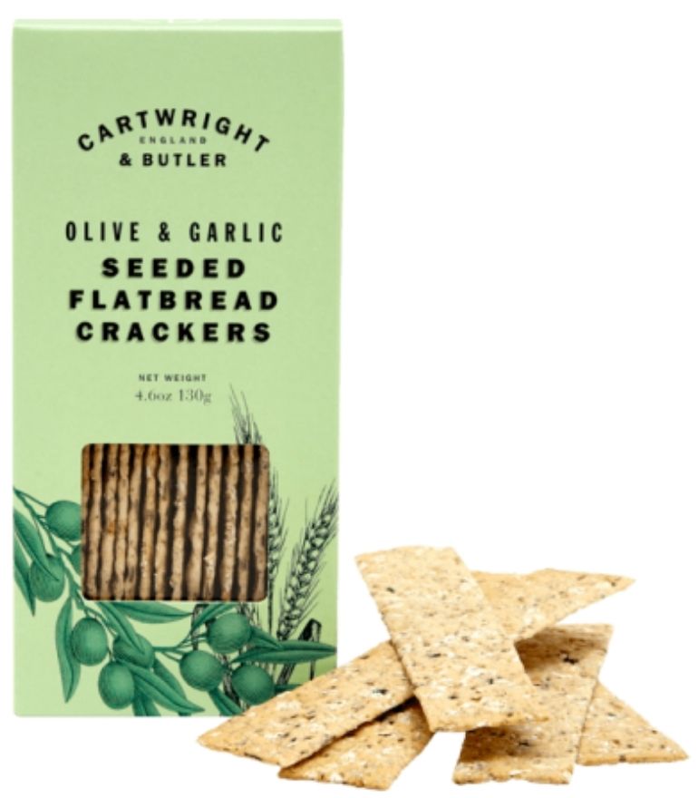 Cartwright and Butler Olive & Garlic Seeded Flatbread 130g