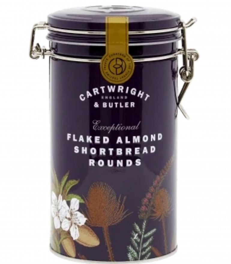 Cartwright and Butler Flaked Almond Shortbread Rounds Tin 200g
