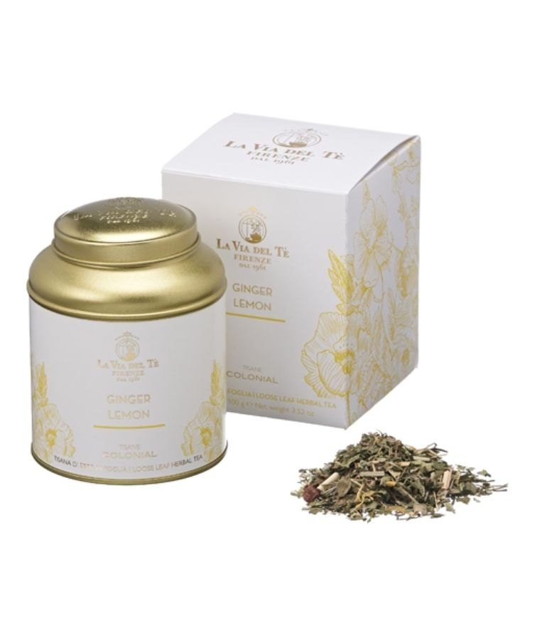 La Via Del Te Ginger Lemon Herb Tea in Tin 100g