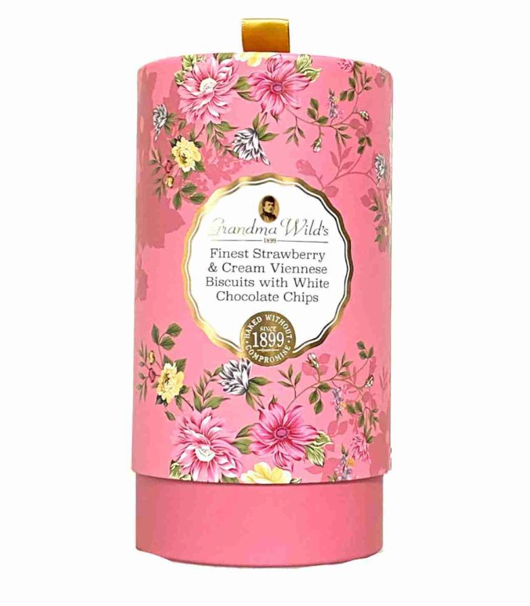 Grandma Wild's Strawberry and Cream Biscuits Victorian Pink Tube 150g
