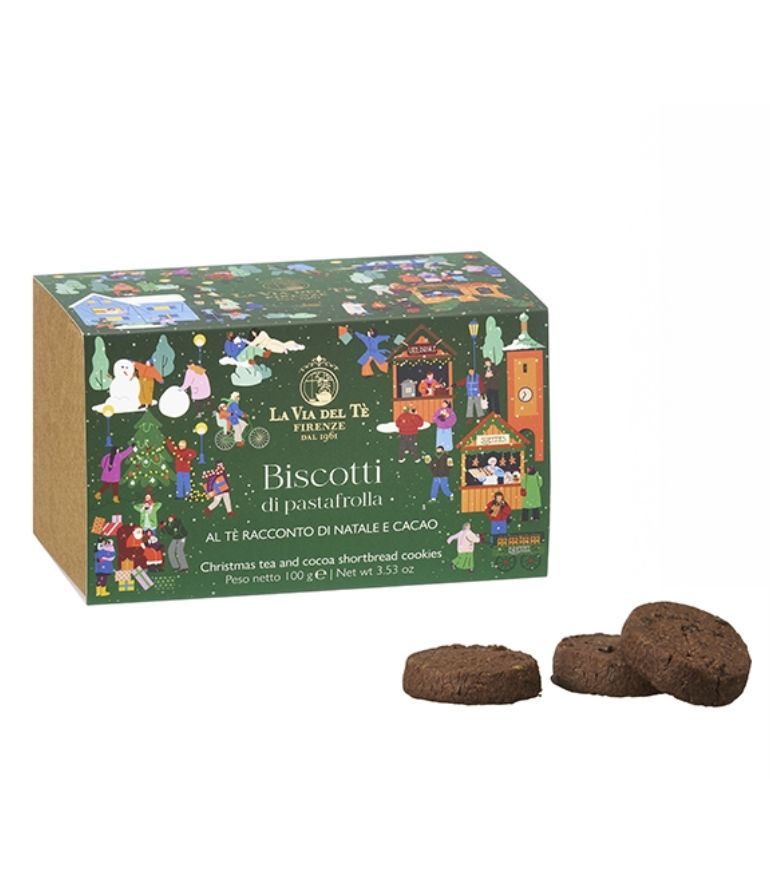 La Via Del Te Tea Shortbreads with Raccanto di Natale black tea and cocoa 100g