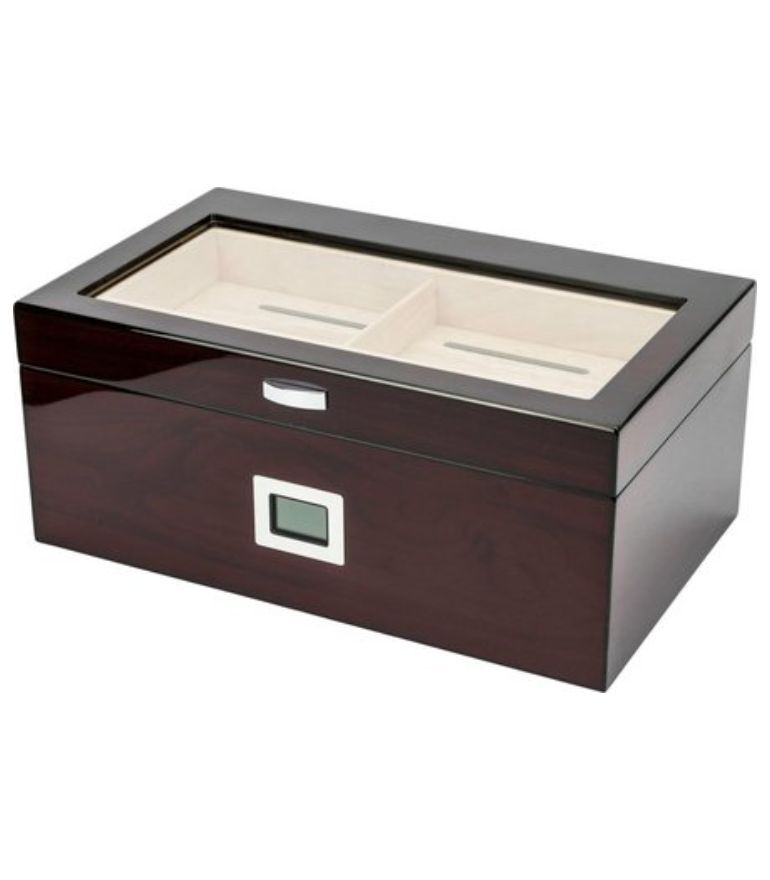Humidor Cherry Finish hi-gloss glass lid/75