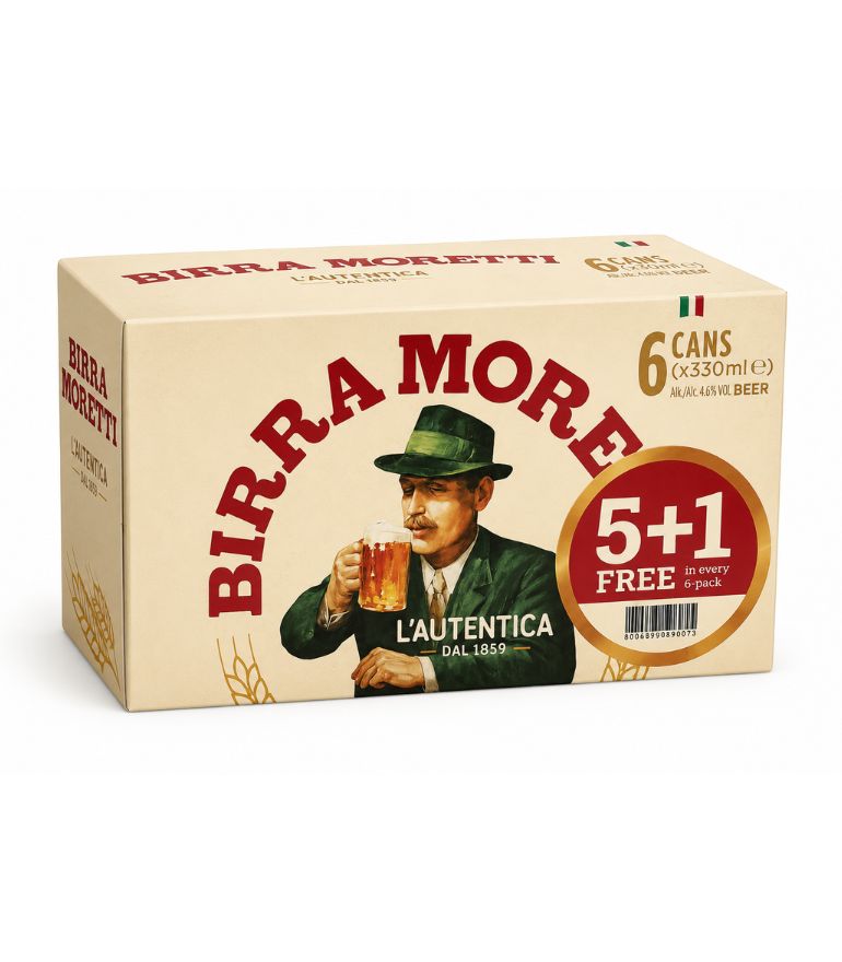 Birra Moretti 6 Pack 33cl x24 5+1 Offer