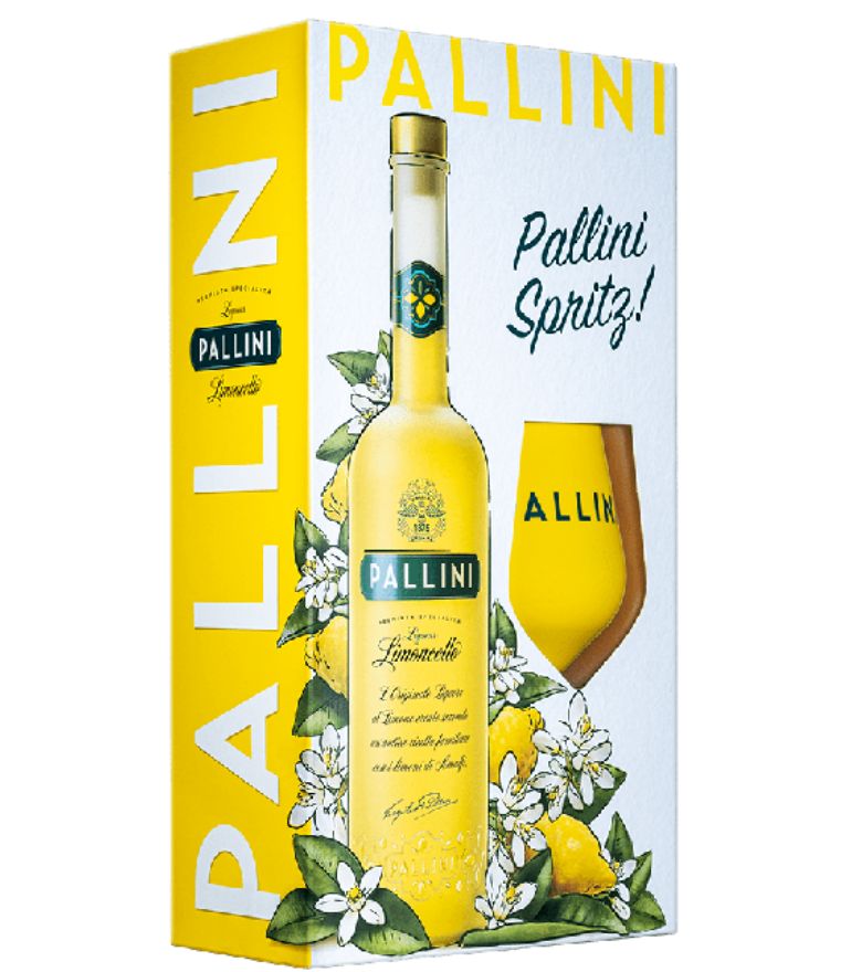 Pallini Limoncello 50cl + 1 Spritz Glass Gift Pack